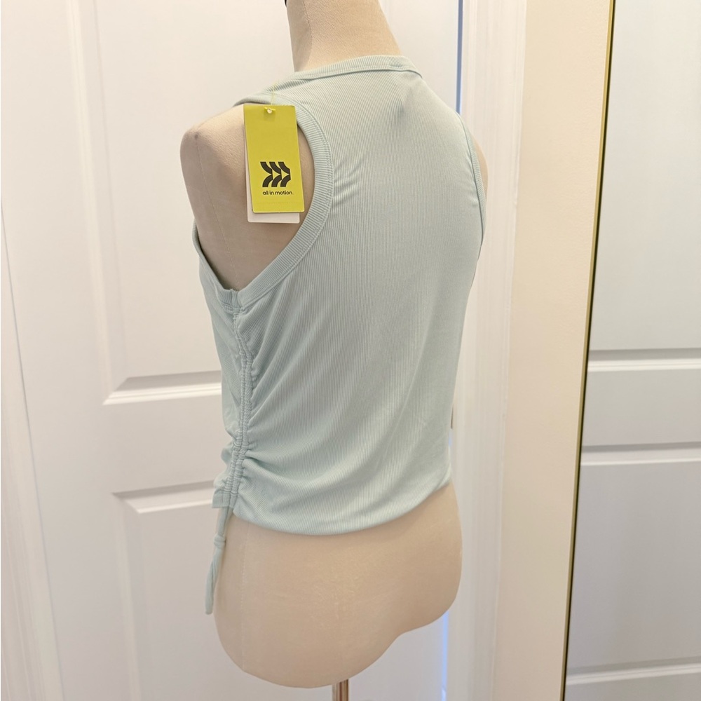 ALL IN MOTION RUCHED MINT GREEN TOP MEDIUM NWT - Picture 5 of 7
